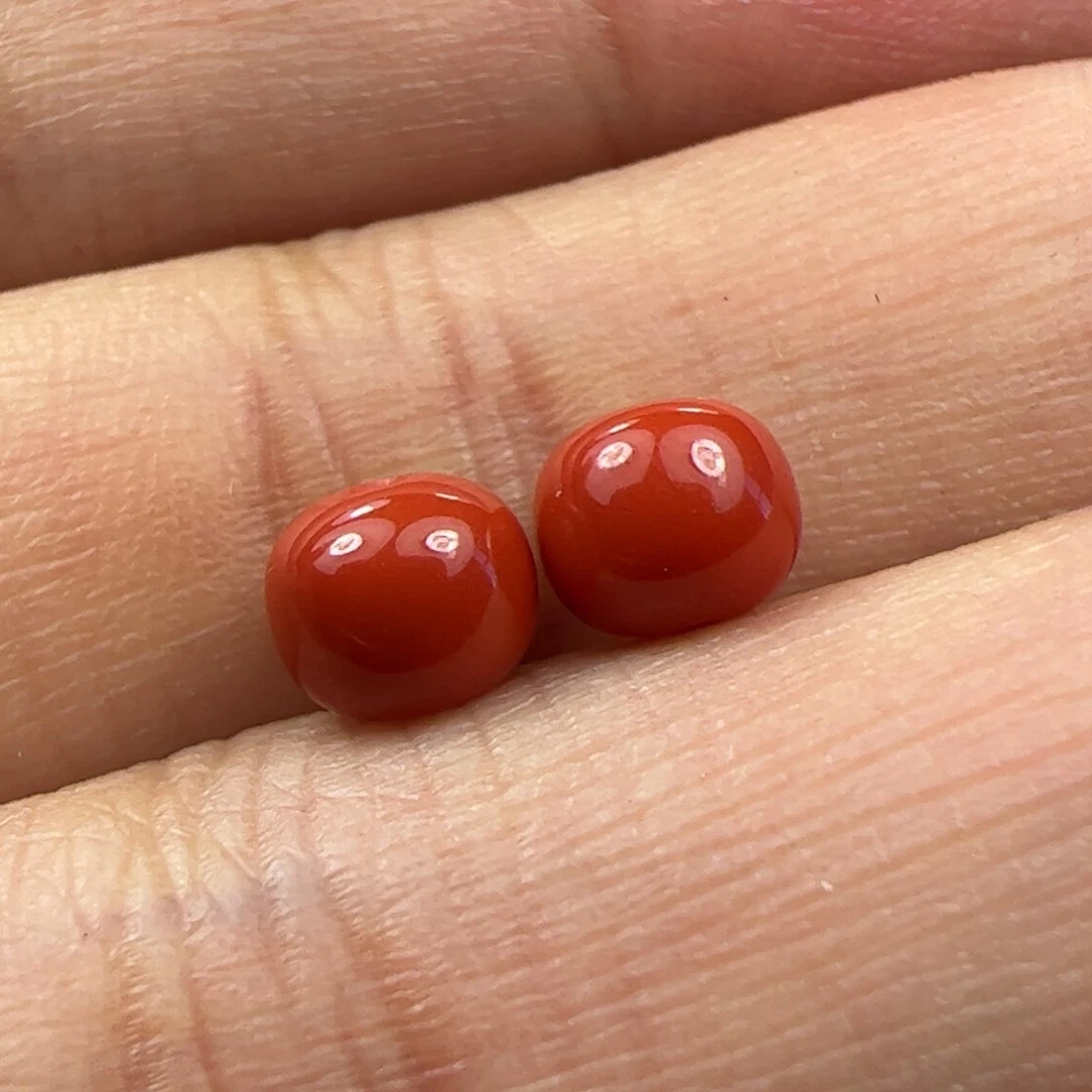 未镶嵌对珠南红玛瑙上****z