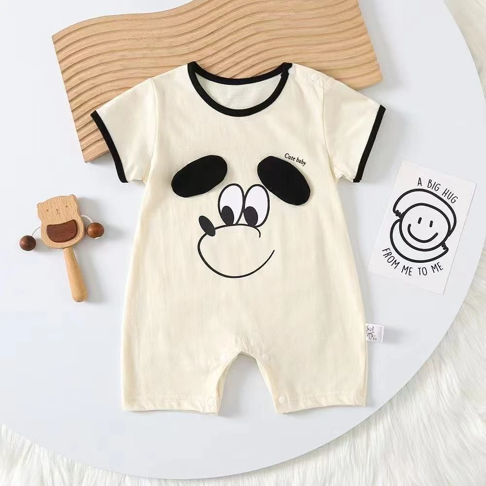婴儿男女衣服夏装短袖连体衣新生宝宝可爱卡通包屁衣夏季薄款哈衣