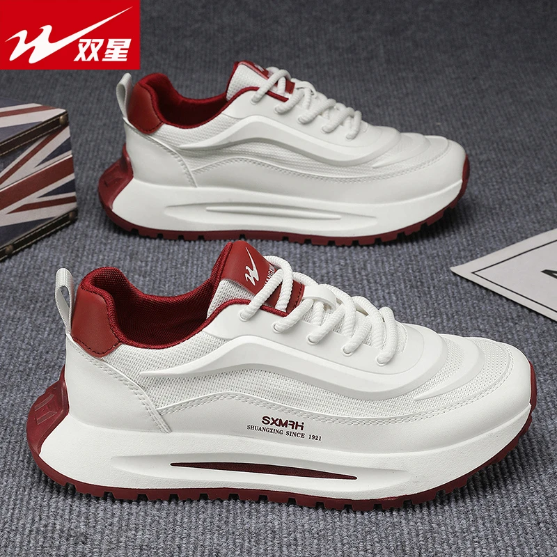 双星秋季透气休闲鞋男鞋爆款软底百搭运动鞋2025新款网面跑步鞋男