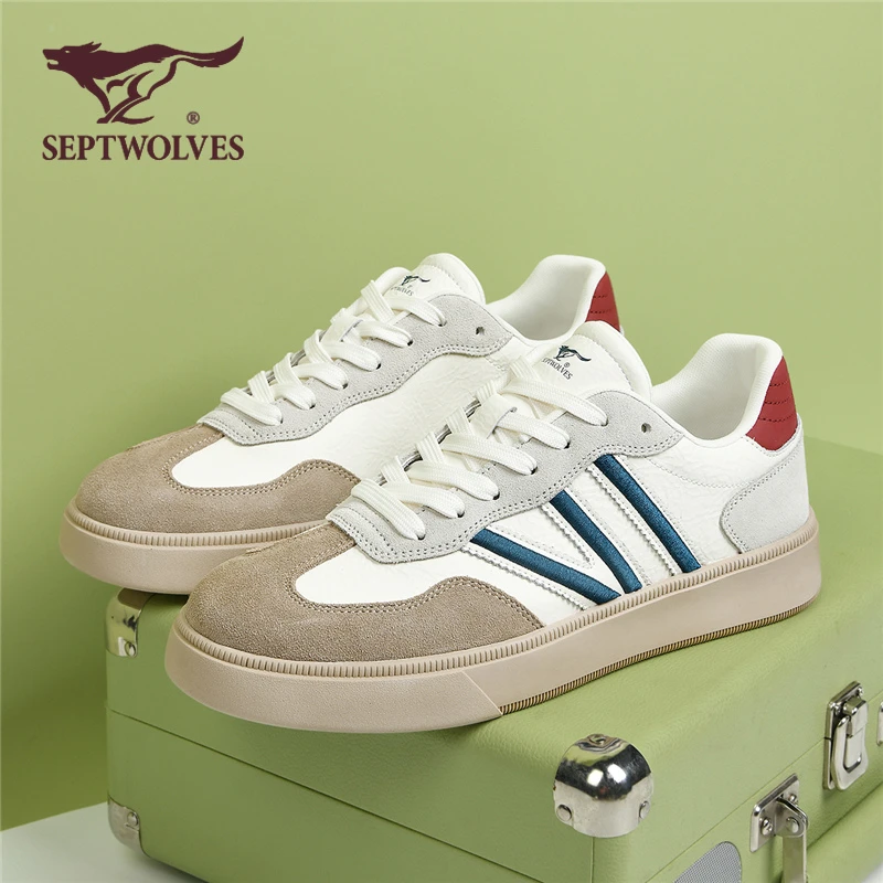 七匹狼男鞋爆款2025新款冬季网红潮鞋时尚百搭德训鞋潮流休闲板鞋