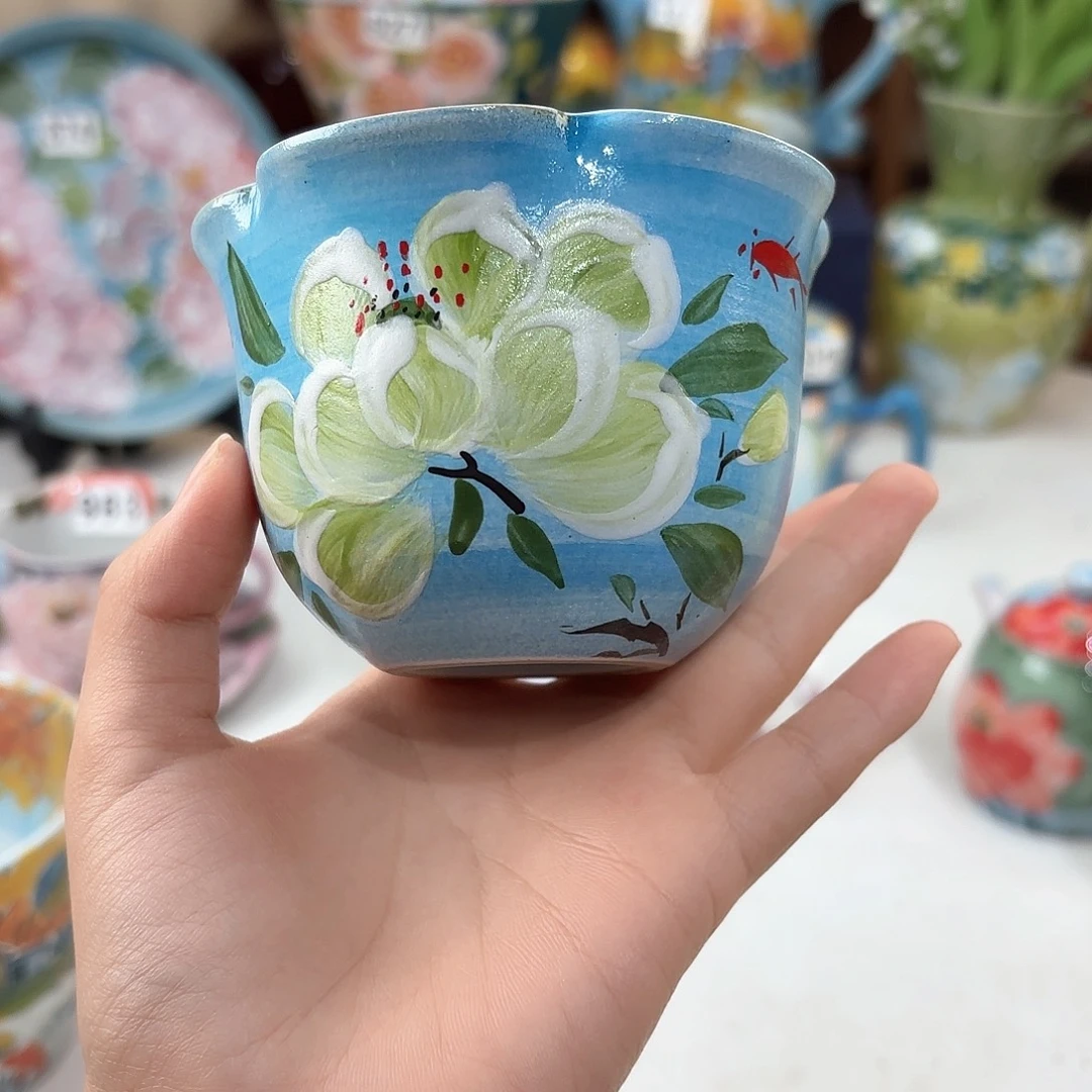 景德镇手绘高温釉下彩陶瓷茶具