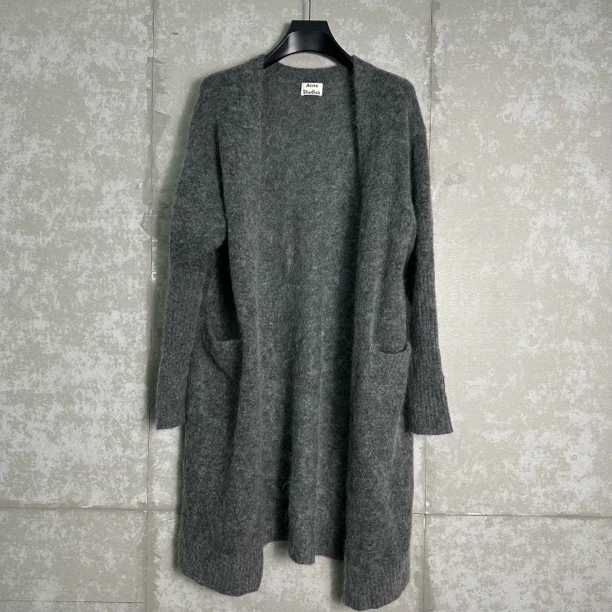 未使用 Acne studio xxs/acne深灰色羊毛开衫/10433/JP
