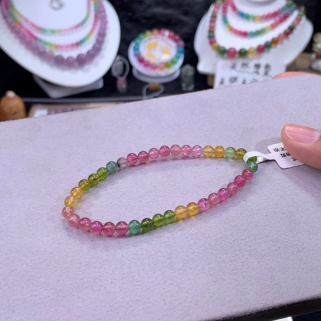 碧玺未镶嵌手链巴西透体小单圈 福利不退换款