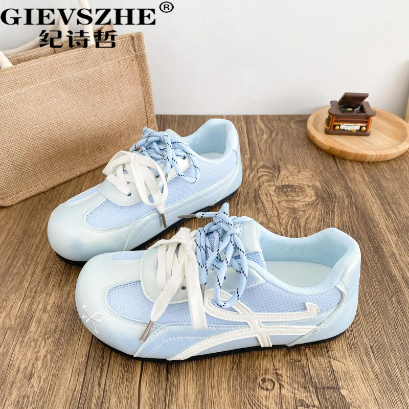 纪诗哲网面透气德训鞋女2025年夏季新款小众时尚百搭休闲板鞋女