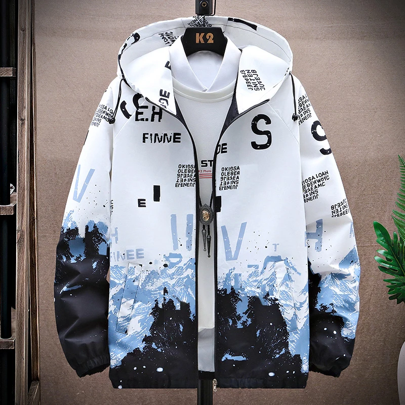 春秋男士外套潮流韩版连帽夹克男青少年学生休闲宽松薄款男装褂子