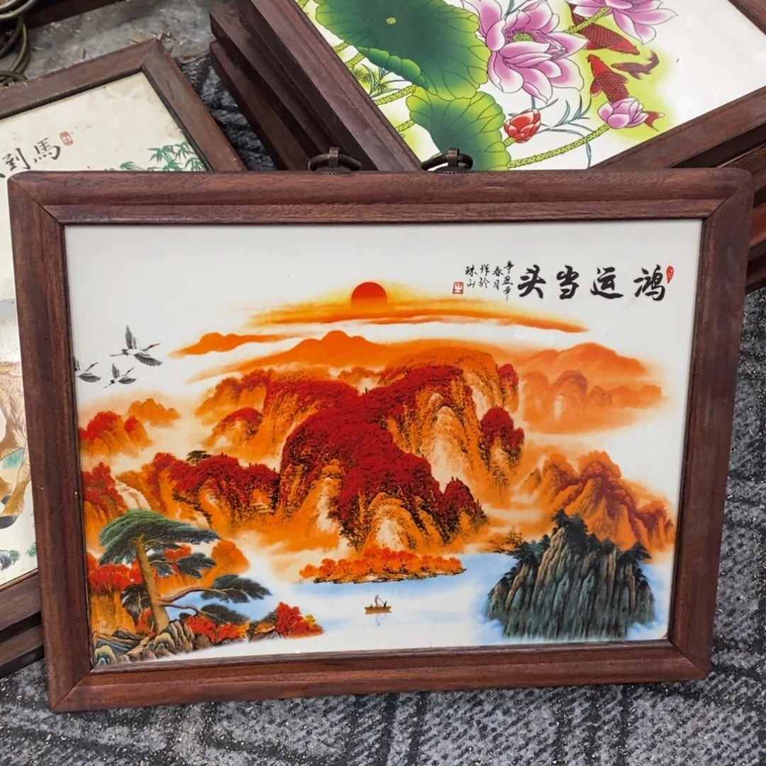 瓷37*28*1景德镇瓷板画柴窑烧制