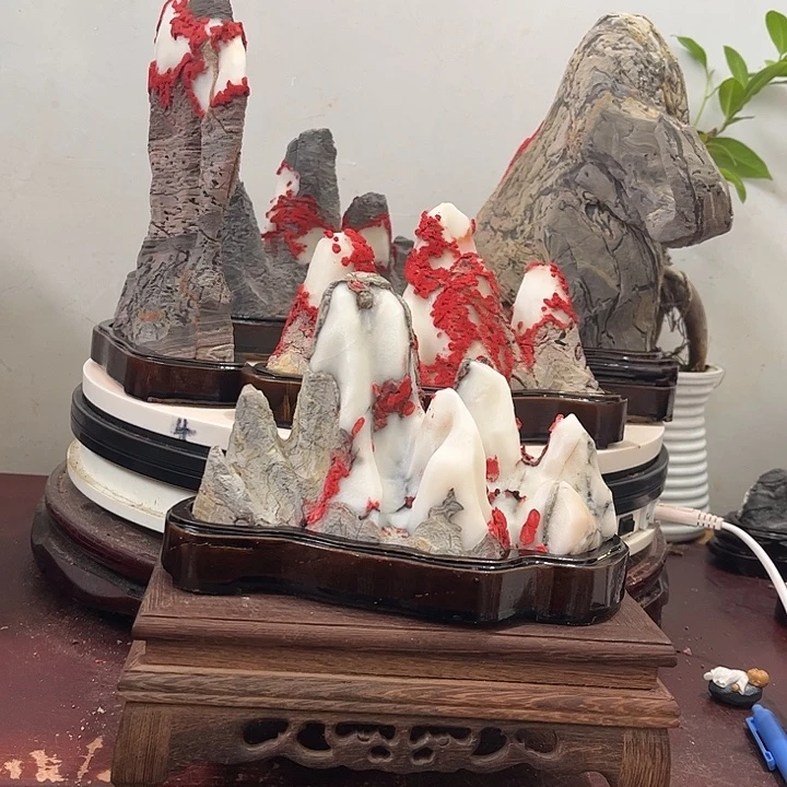 舍***9石材灵璧白灵石摆件