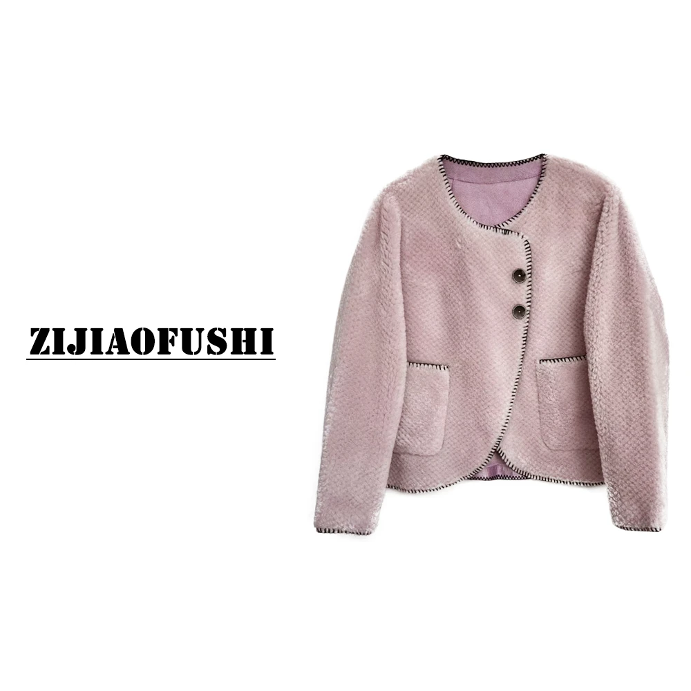 HLJ 紫娇服饰  ZK-21130   时尚百搭颗粒外套   5