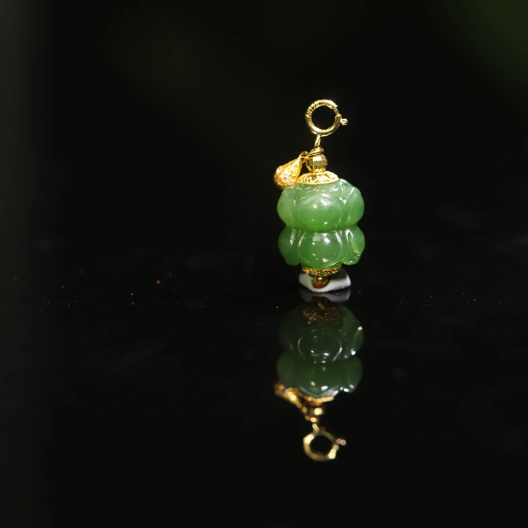 【汪氏精品】活动限定 和田玉碧玉并蒂莲 WS71601-G008 多样性发