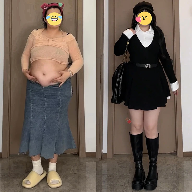 大码胖mm新款百搭黑色长袖假两件连衣裙女收腰显瘦连衣裙