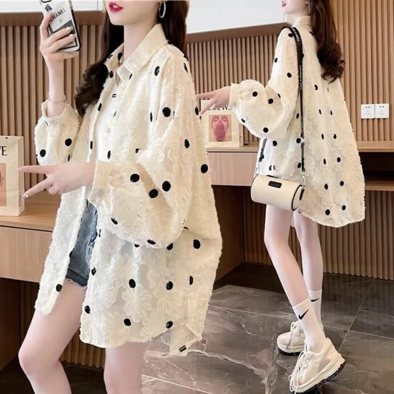 中长款薄款衬衫防晒衣女夏季2024新款宽松大码防晒服开衫外套上衣