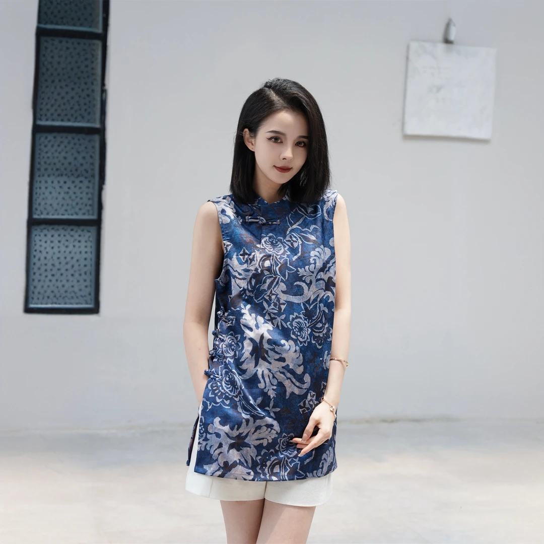 POPULARYW【青花萝】Z.R上品屋 新中式青花瓷雅韵旗袍连衣裙上衣