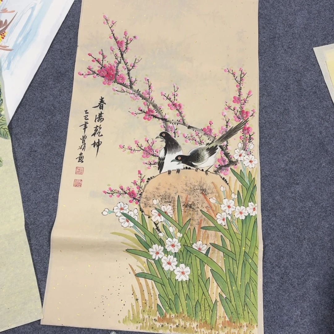 国画100×50精品手绘画画画