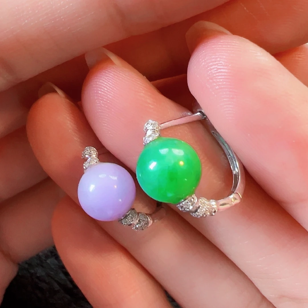 彩***u翡翠18K金镶嵌耳饰（福利款）签收后24小时鉴赏期