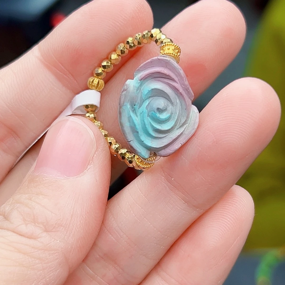 绿松石珠宝奇石18K金镶嵌