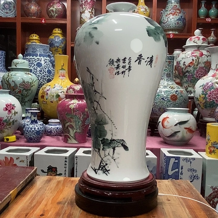 南***缘景德镇陶瓷手工手绘花瓶摆件