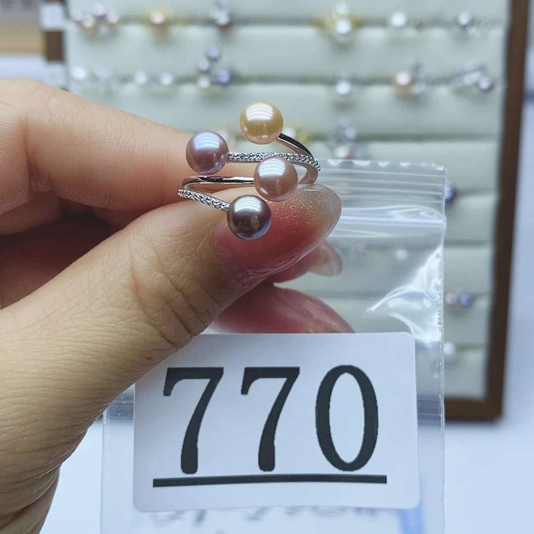 淡水珍珠戒指银S925镶嵌❤️****770