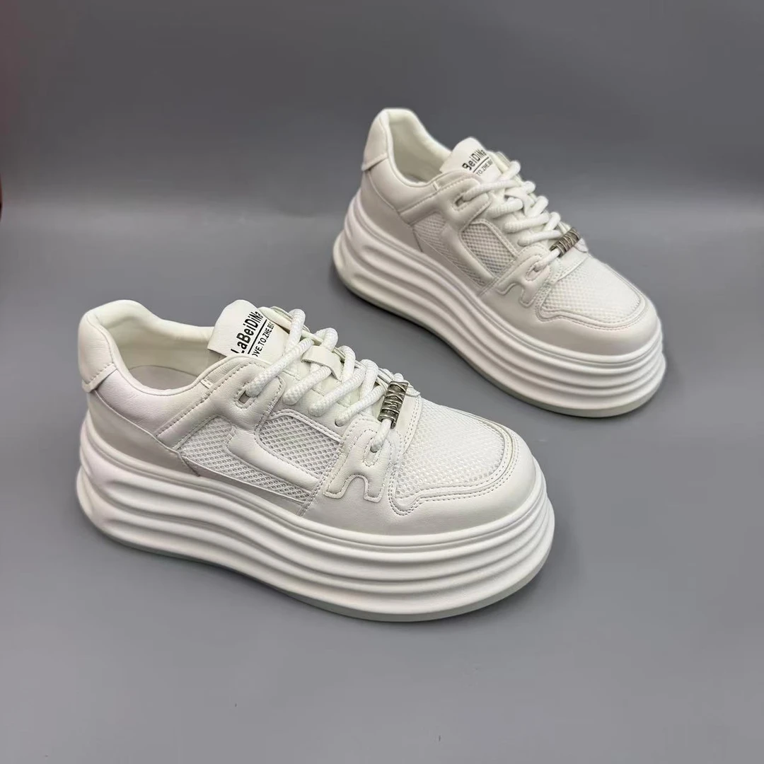 超轻厚底网面小白鞋女夏季百搭增高2802