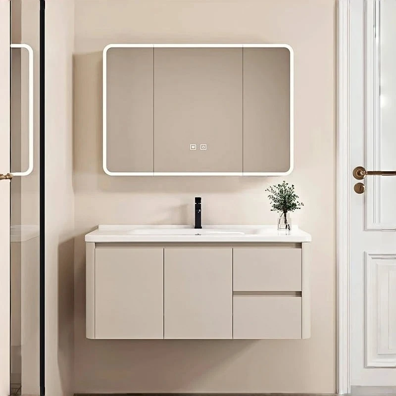 乐马X1奶油风卫浴柜洗脸盆柜组合陶瓷面盆洗手盆卫生间洗漱洗脸池