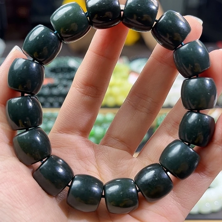 和田玉未镶嵌手链纯天然和田玉新疆塔青14