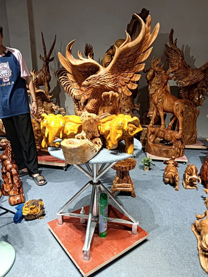 A15老花樟香樟木，工艺品梅花鹿花架，手工制作