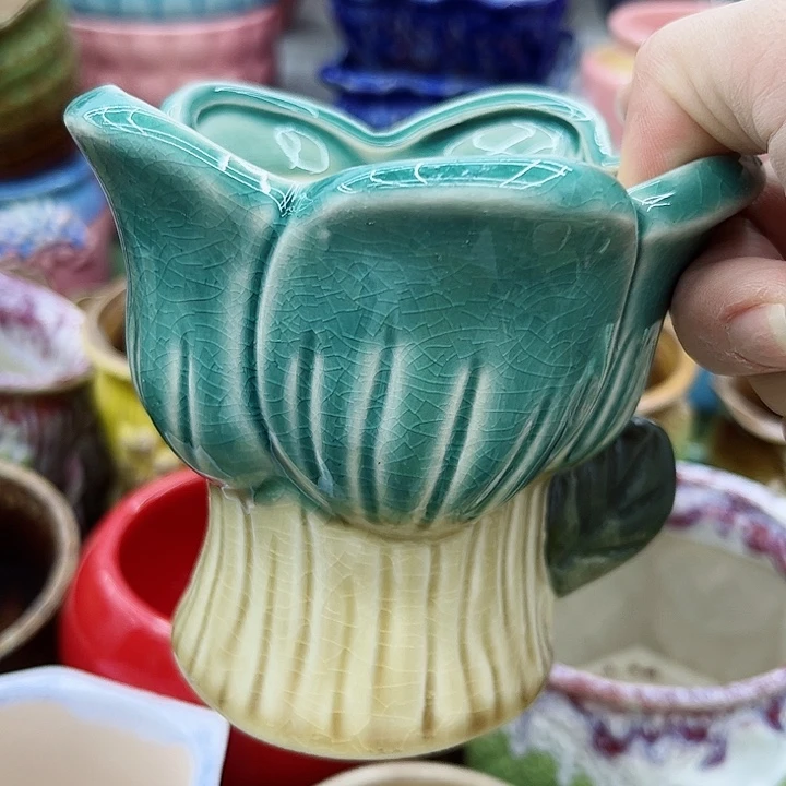 多肉绿植陶瓷花盆9.9包邮，有孔