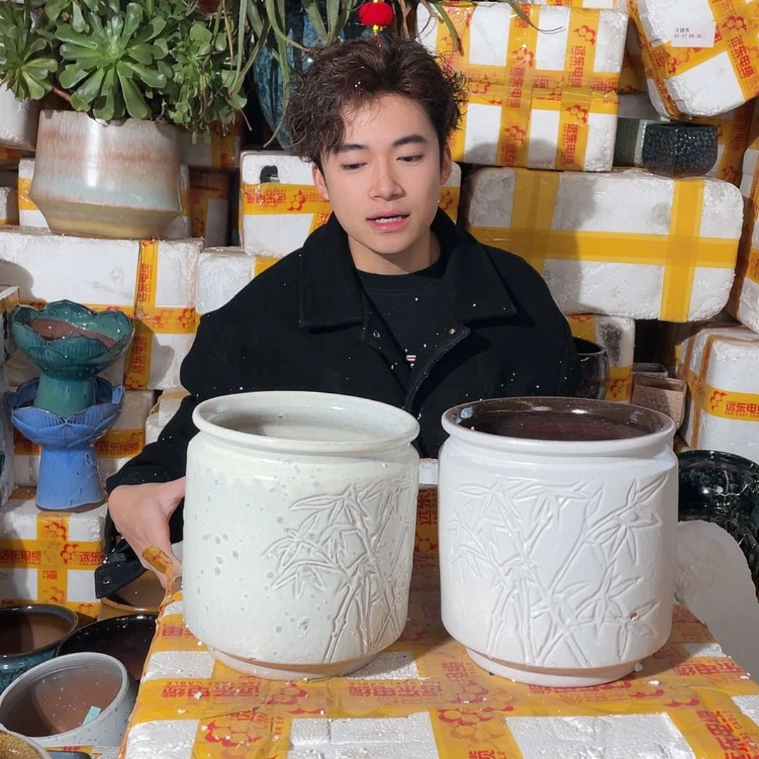 无铅玻璃宜兴紫砂花盆