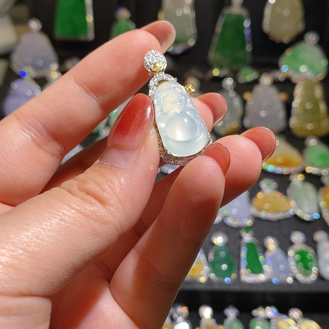 颈饰银S925镶嵌翡翠天然翡翠