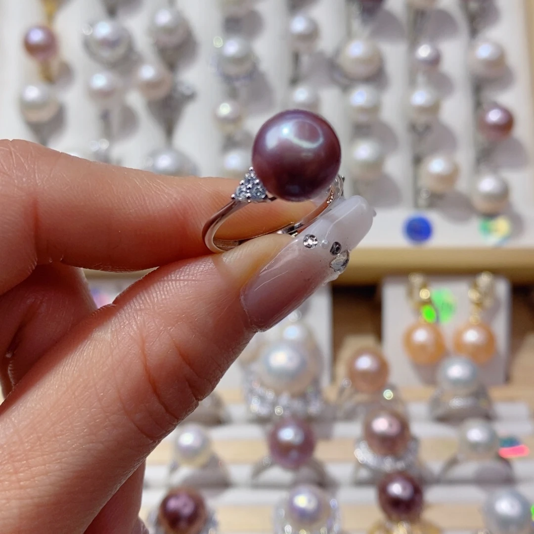 淡水珍珠戒指银S925镶嵌