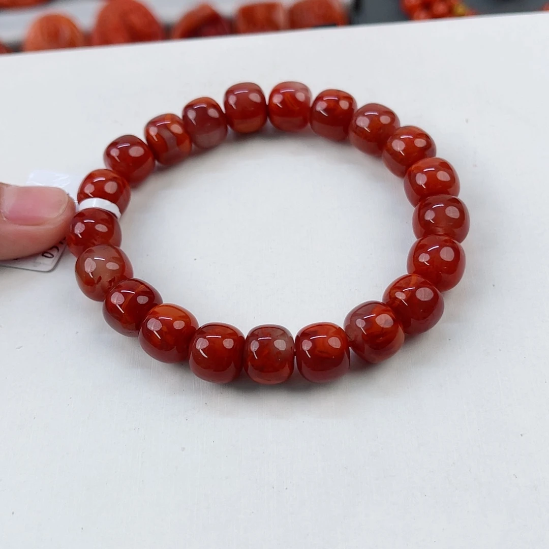 w***x手串未镶嵌南红玛瑙瓦西牛血红老型单圈10mm