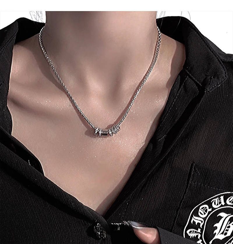 钛钢项链 意大利【设计师】 中性冷淡风圆环项链轻奢小众时尚高级