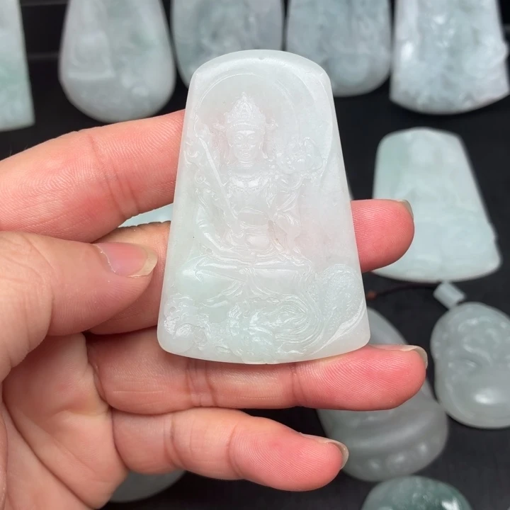 定制翡翠未镶嵌文殊菩萨