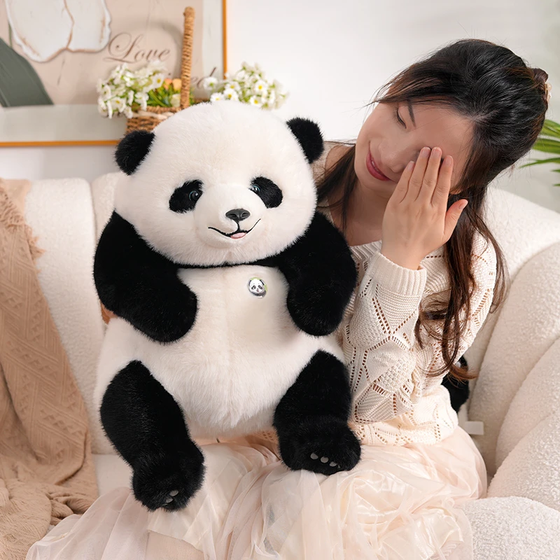 超可爱仿真熊猫玩偶公仔四川熊猫基地纪念品毛绒玩具大号女生礼物