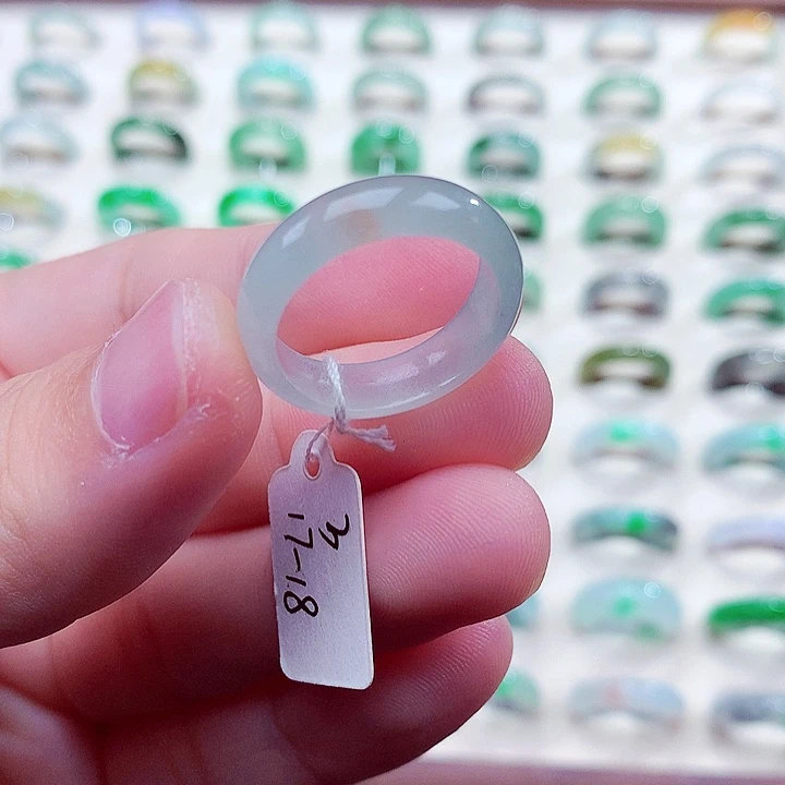 翡翠未镶嵌戒指17-18号