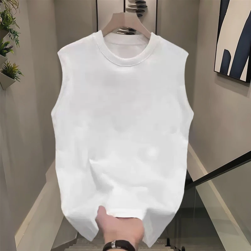 重磅纯棉背心男士2025夏季美式健身运动宽松无袖t恤坎肩外穿汗衫