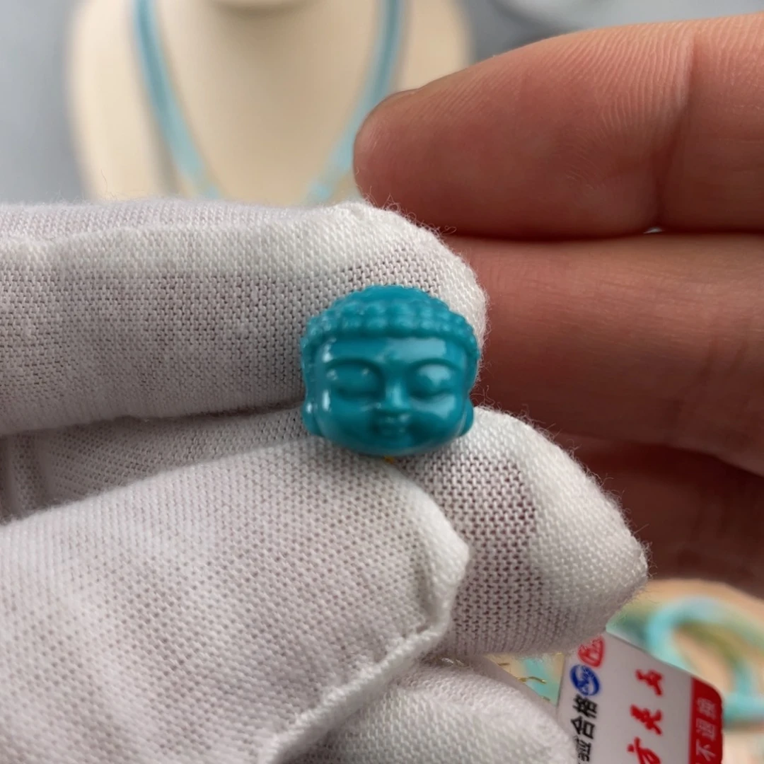 绿松石手链未镶嵌精品玉化宝宝佛卡12+