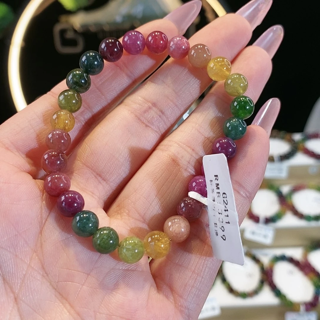 碧玺手链未镶嵌G2411单圈碧玺颜色微差