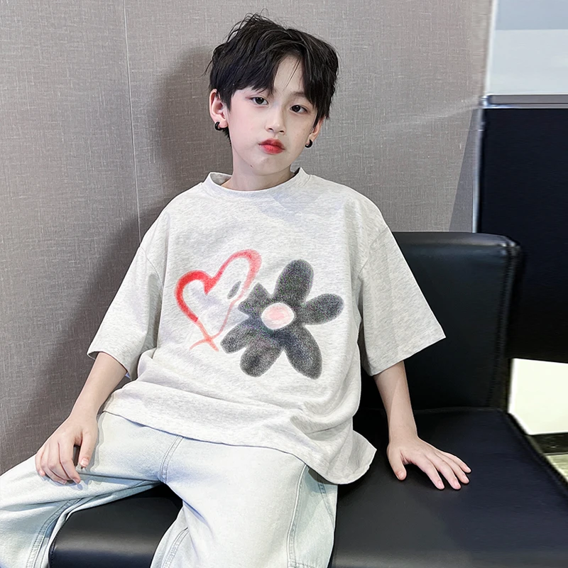 男童短袖t恤2025夏季新款中大童纯棉韩版帅酷半袖儿童装夏装上衣T