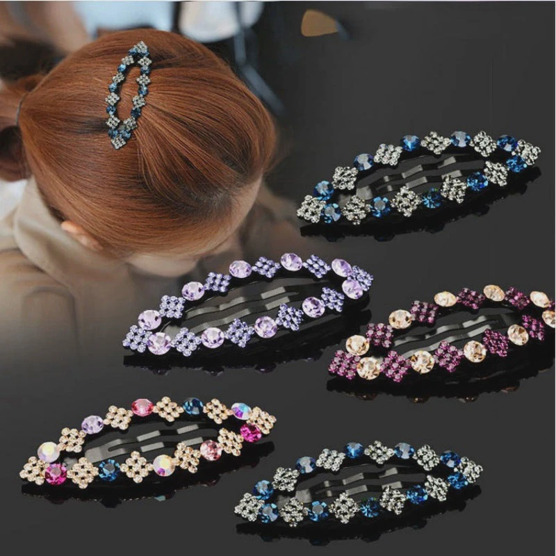 【升意鸿发饰】简约风气质刘海边夹镶钻彩钻BB夹子少女发卡碎发夹