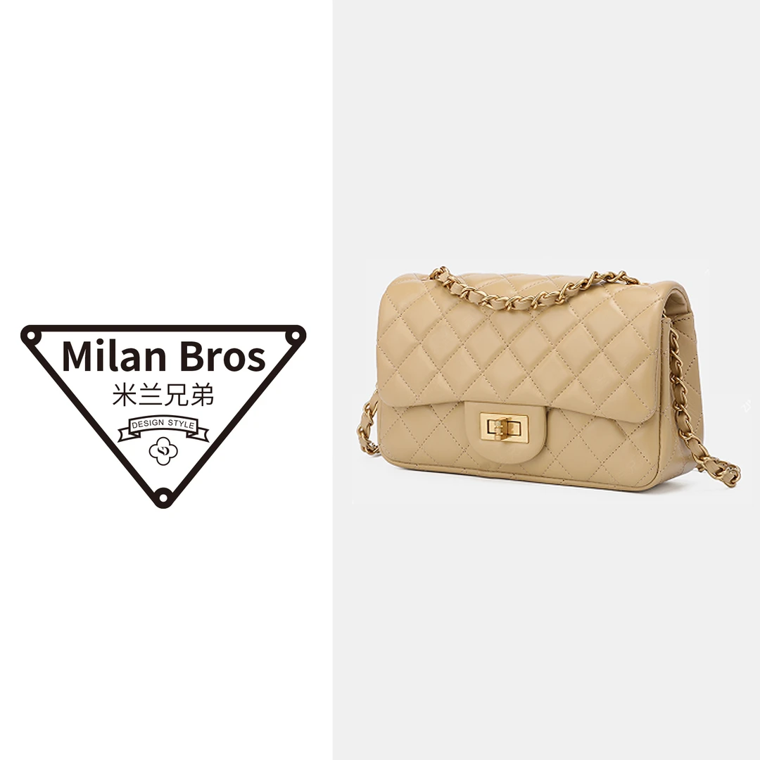 【米兰兄弟】头层牛皮cf包小鸡黄