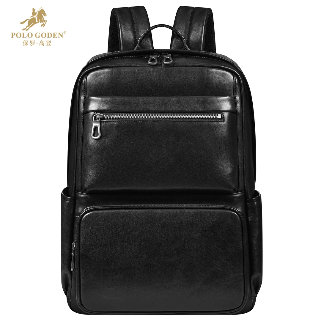高端大容量男士出差商务双肩包树膏头层小牛皮真皮背包男双肩背包