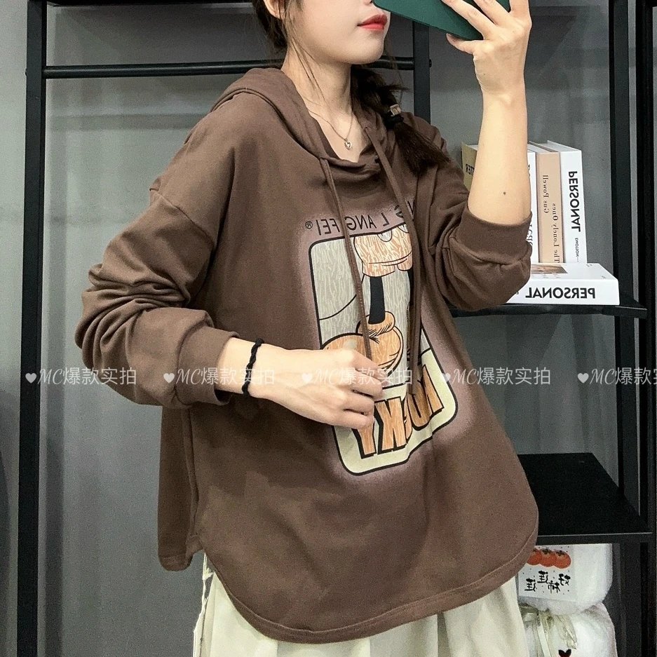 MC8203厚款宽松休闲百搭米奇连帽双面绒衫