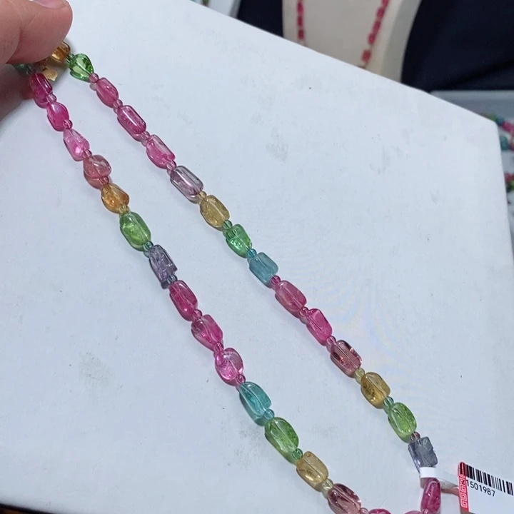 碧玺颈饰18K金镶嵌碧玺项链