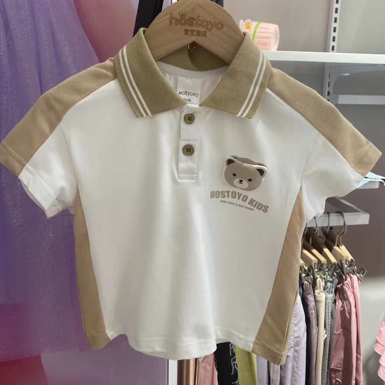 简约卡通字母polo衫