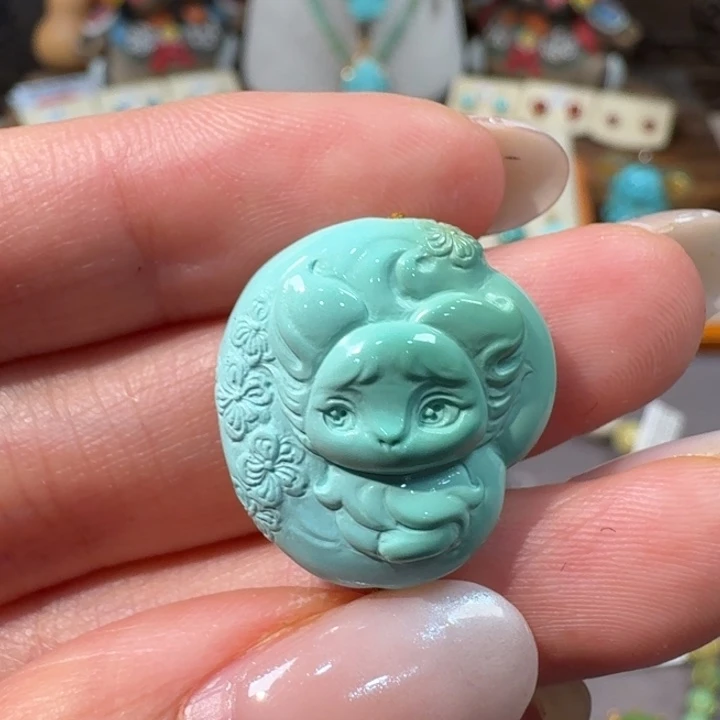 绿松石未镶嵌凤九配饰