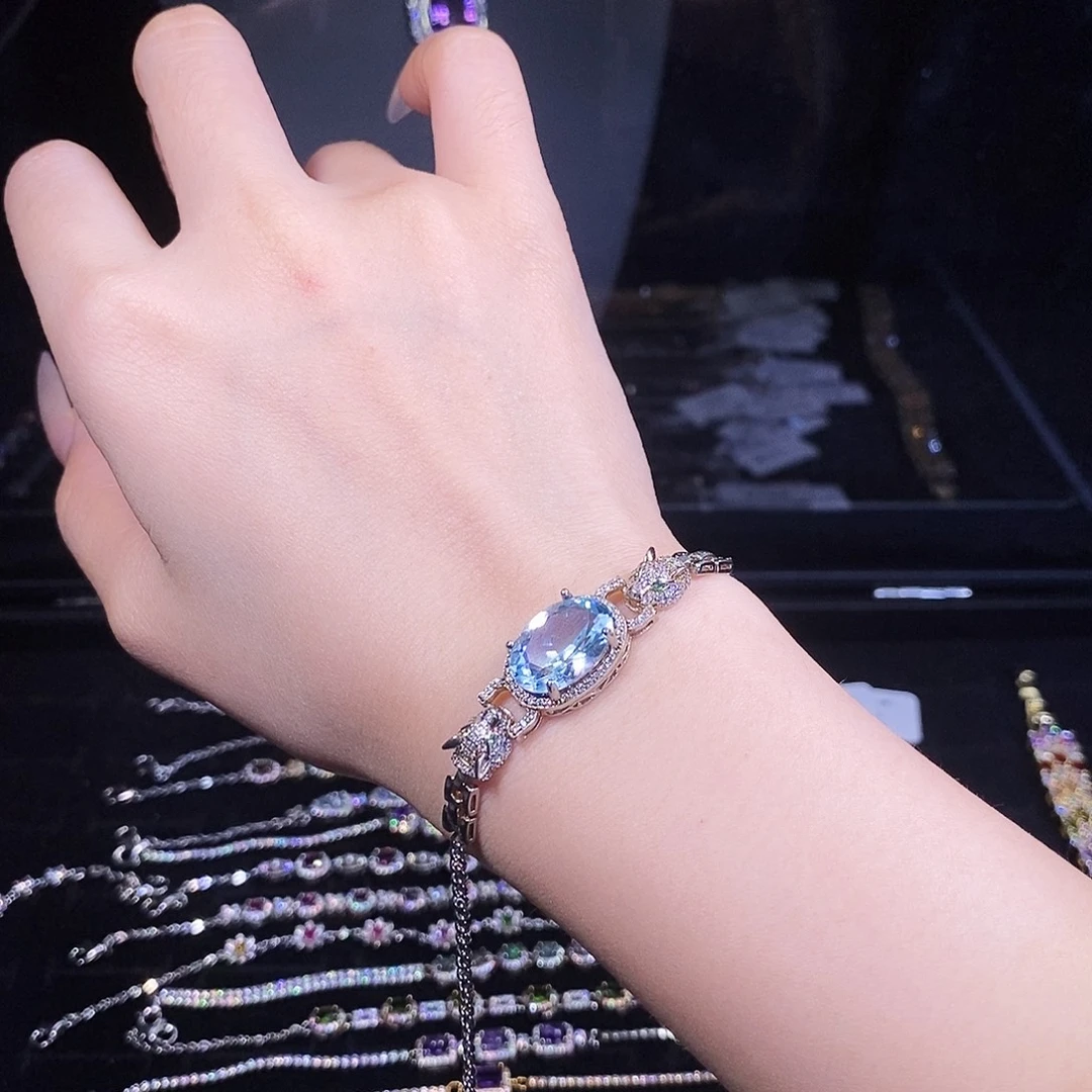 银S925镶嵌手链托帕石