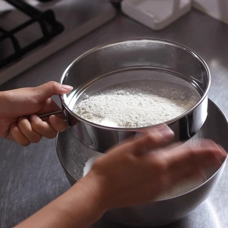 丸志【正品保证】【下村面粉筛】日本制进口下村企贩18-8不锈钢面粉筛