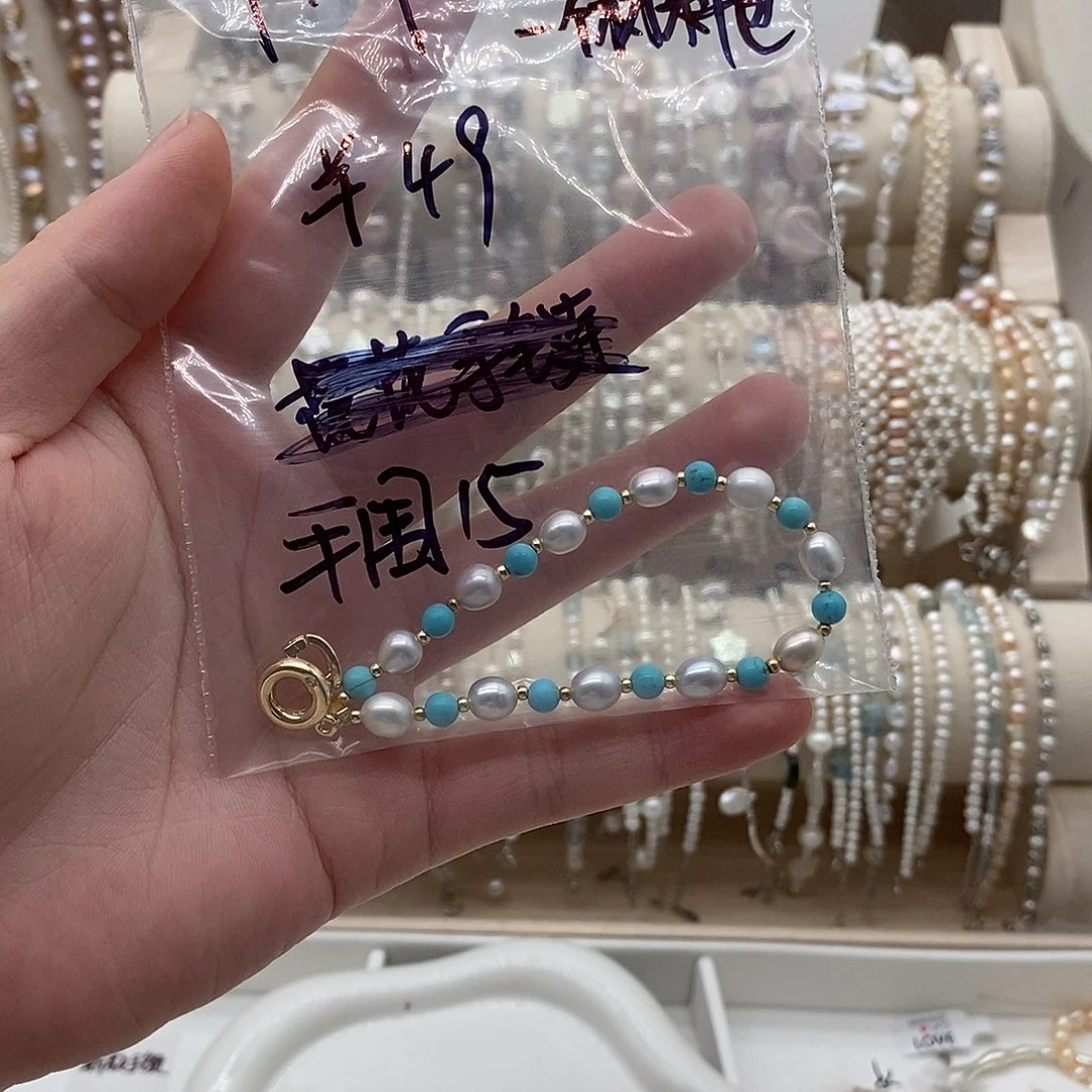 银S925镶嵌手绳淡水珍珠