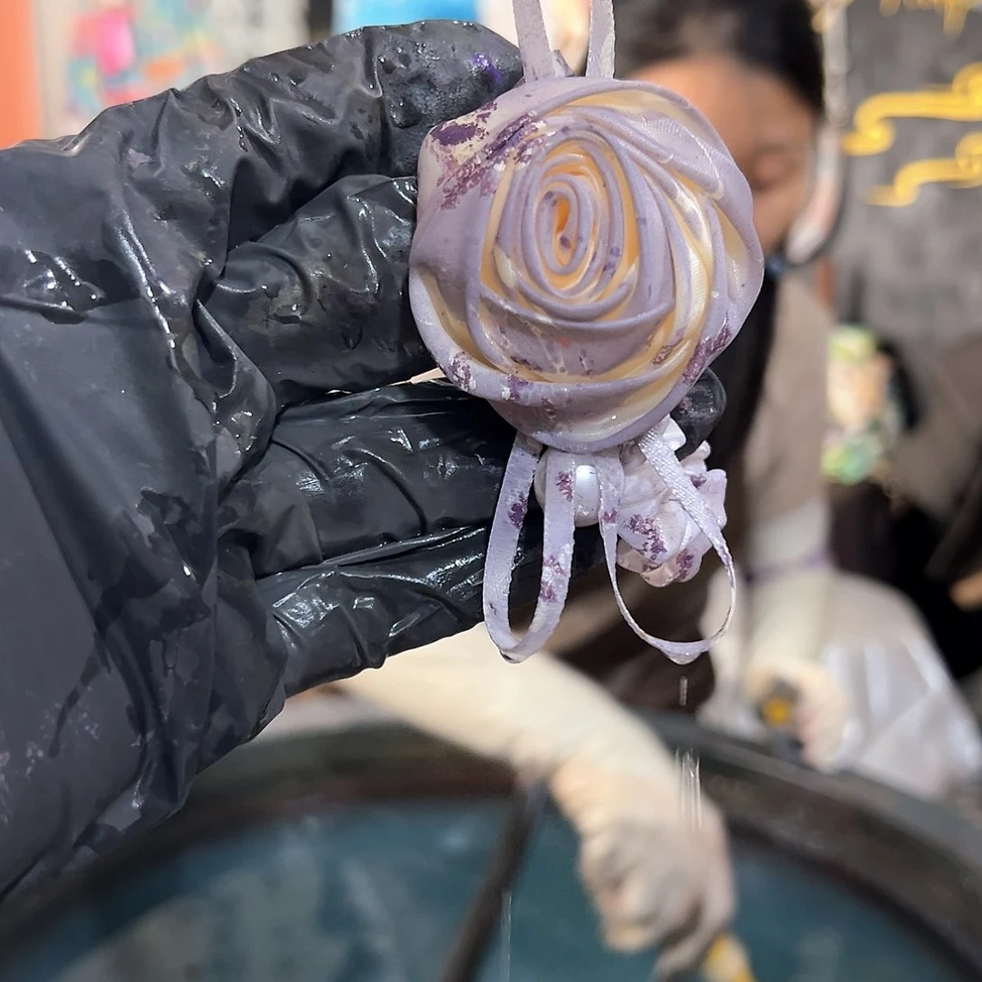 396玫瑰发圈紫碎花