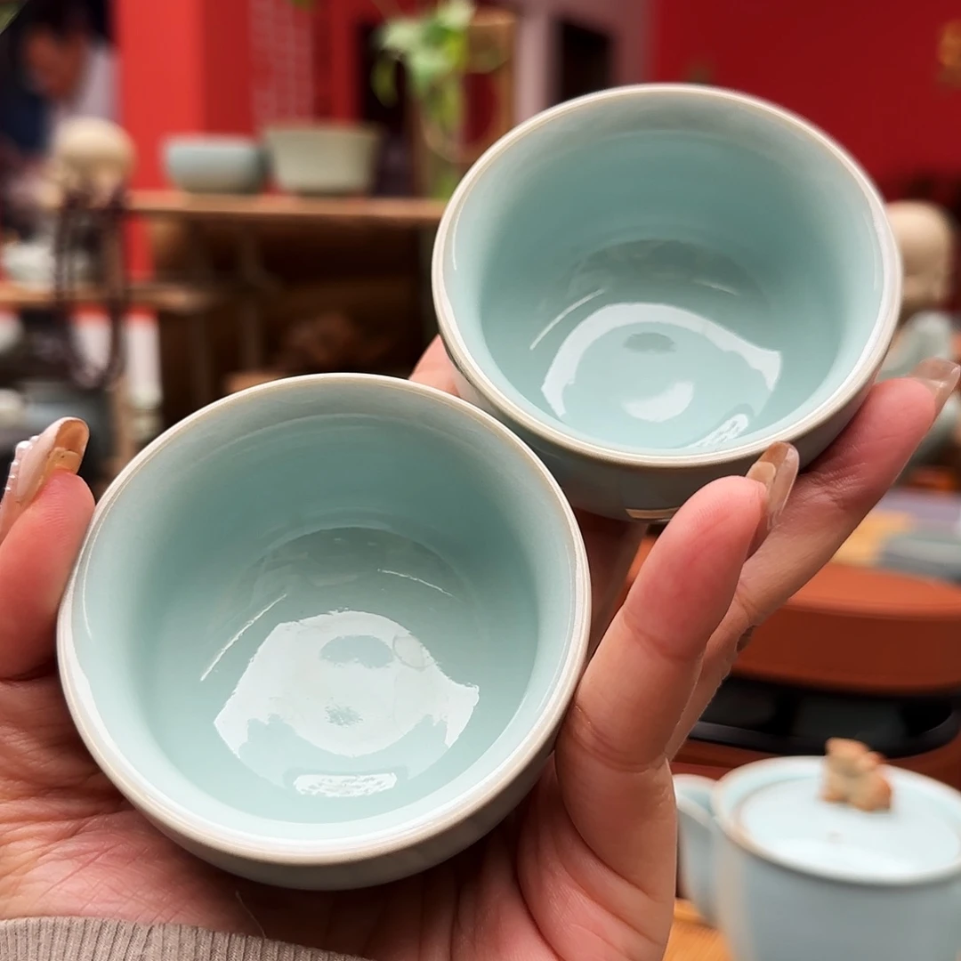 天青色禅定杯拍一发二